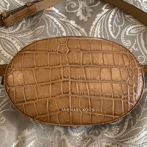 Michael Kors Brown Oval Leather Belt Bag